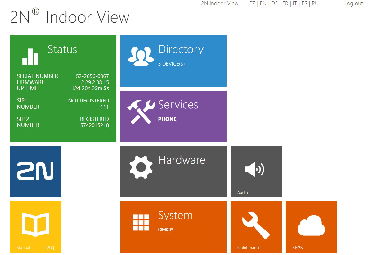 web interface 2N Indoor View