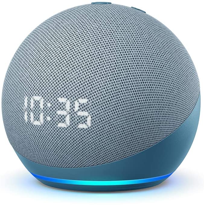 Echo Dot Gen4 con orologio a led (colore azzurro ceruleo)