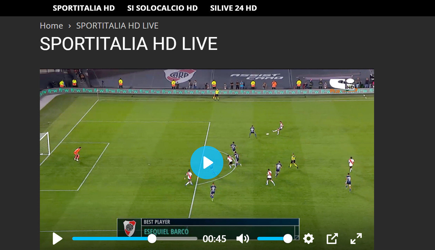 Canali Sportitalia in live streaming