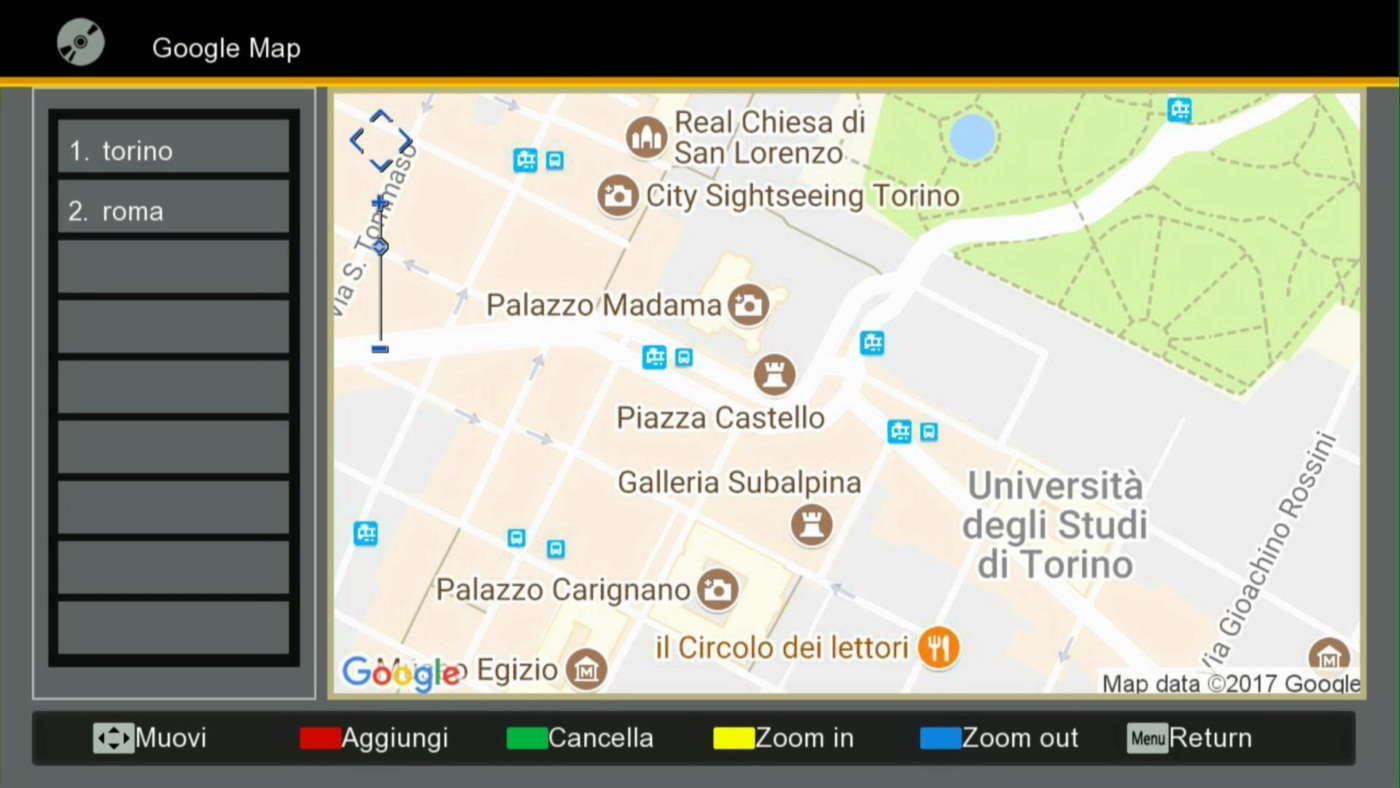 Applicazione Google Map su decoder digitale