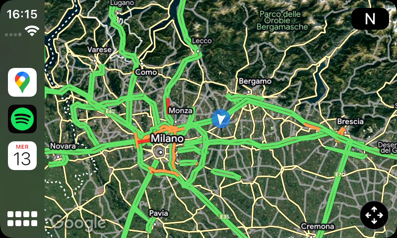 Situazione del traffico in tempo reale su Google Maps (iOS)