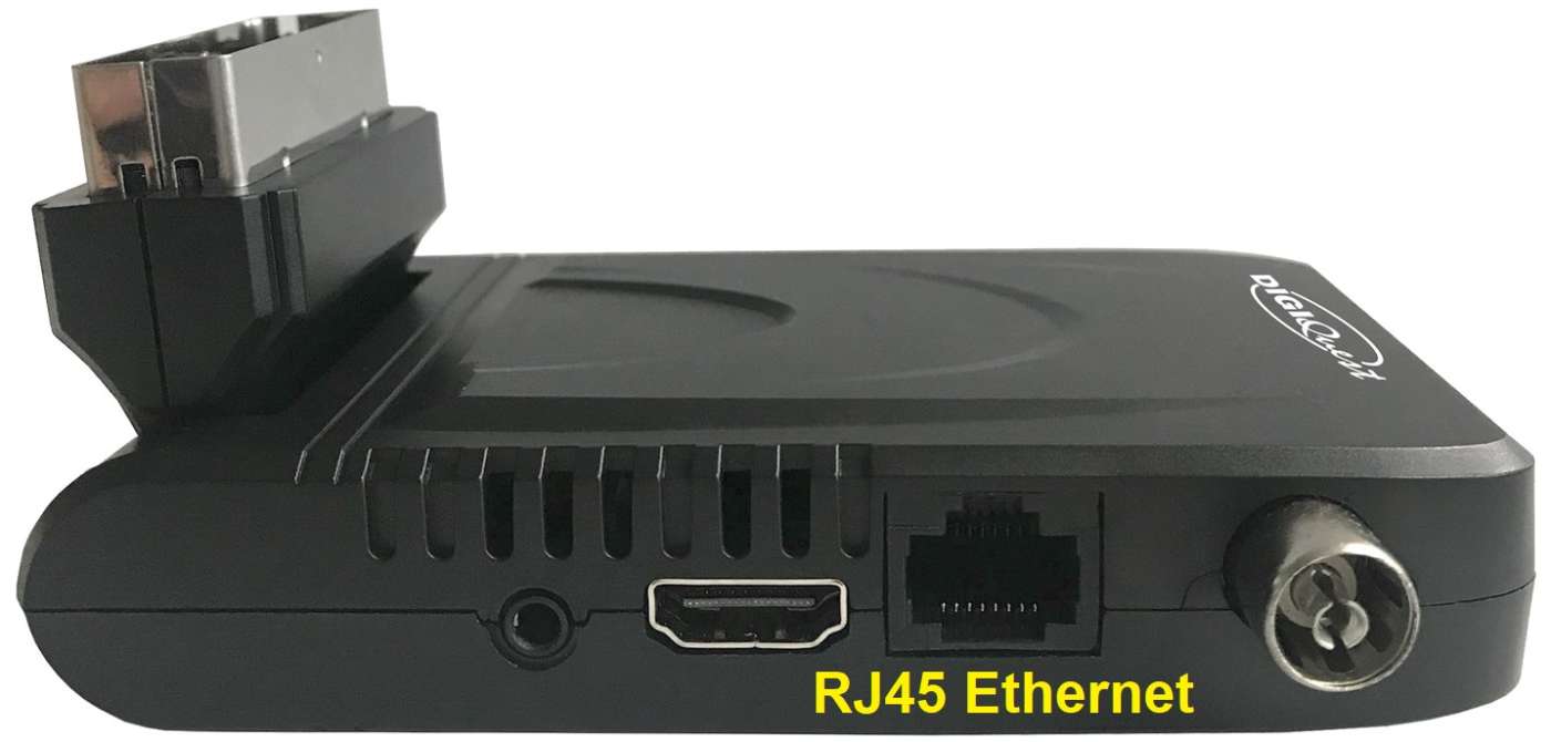 Presa RJ45 Ethernet su decoder Digiquest Easy Scart Voice